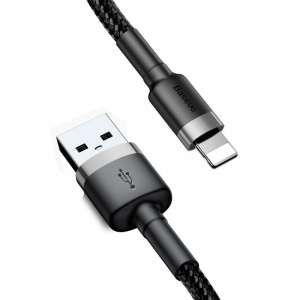 Baseus Cafule 2.4A Lightning USB-kábel 1 m (szürke-fekete)