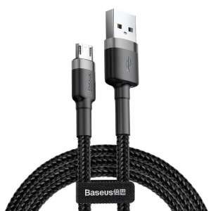 Baseus Cafule 2.4A USB-Micro USB kábel 1m, Szürke-Fekete