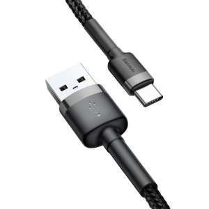 Baseus Cafule USB-USB-C kábel, 3A 0,5 m, Szürke-Fekete