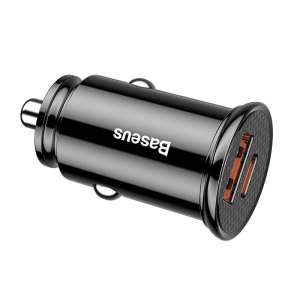 Baseus Circular PD QC4.0 + 5A 30W autós töltő, Fekete