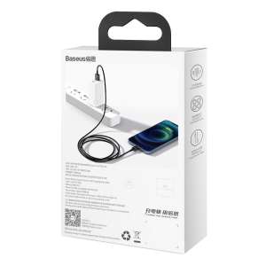 Baseus USB-kábel Lightning Superior, 2,4A, 2M, Fekete