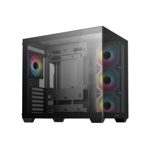 DeepCool Számítógépház - CG530 4F (fekete, ablakos, 4x12cm A-RGB, BTF, ATX, 2xUSB3.0, 1xUSB2.0)