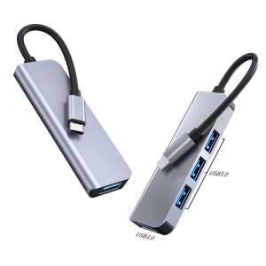 HubPro - 4 portos USB 3.0 USB HUB, 5Gbps nagy sebességű adatátvitel, Windows, Mac kompatibilis