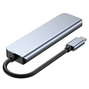 HubPro - 5in1 Type-C Adapter, USB3.0, USB2.0, Type-C, Szürke