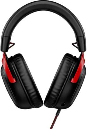 HyperX Cloud III Gamer Mikrofonos Fejhallgató, 3.5mm-es Jack csatlakozó, Fekete/Piros