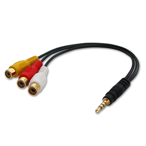 Lindy 1x Audio Jack - 3 x RCA adapter kábel, Fekete