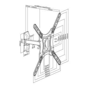 SBOX LCD-441 23“ - 55“ karos fali konzol, dönthető, forgatható