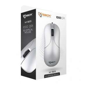 Sbox M-923 ezüst vezetékes egér, 1000 DPI