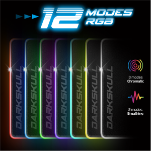 Spirit of Gamer Darkskull RGB XXXL Egérpad (RGB háttérvilágítás, 900x400x4mm, USB Hub), Fekete