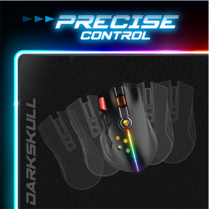 Spirit of Gamer Darkskull RGB XXXL Egérpad (RGB háttérvilágítás, 900x400x4mm, USB Hub), Fekete