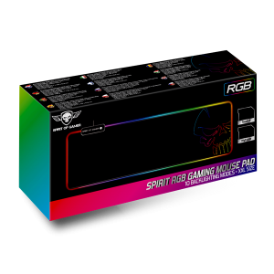 Spirit of Gamer Egérpad - RGB Large, RGB háttérvilágítás, 857 x 330 x 5mmm, Fekete