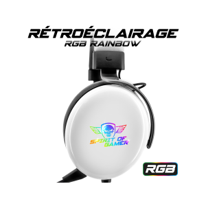 Spirit of Gamer H700 White Mikrofonos Fejhallgató (MultiPlatform, 7.1, mikrofon, hangerőszabályzó, nagy-párnás, fehér)