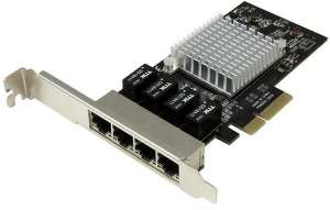 StarTech.com 4-port PCI Express Gigabit Ethernet Network card - Intel chip