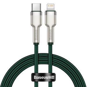 USB-C kábel a Lightning Baseus Cafule-hez, PD, 20 W, 1 m (zöld)