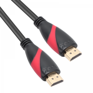 Vcom HDMI kábel (apa-apa), piros-fekete, 10M, V2.0, 3D
