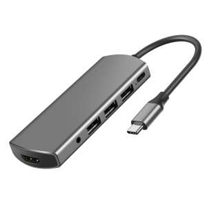 Vcom USB Type-C átalakító kábel (HDMI + Jack + Type-C + USB 3.0)