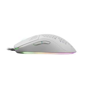 White Shark Galahad gamer egér, fehér, 6.400 DPI, kényelmes, RGB háttérfény